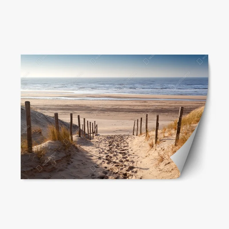 Repositionierbarer Aufkleber sonniger weg zur Nordsee
