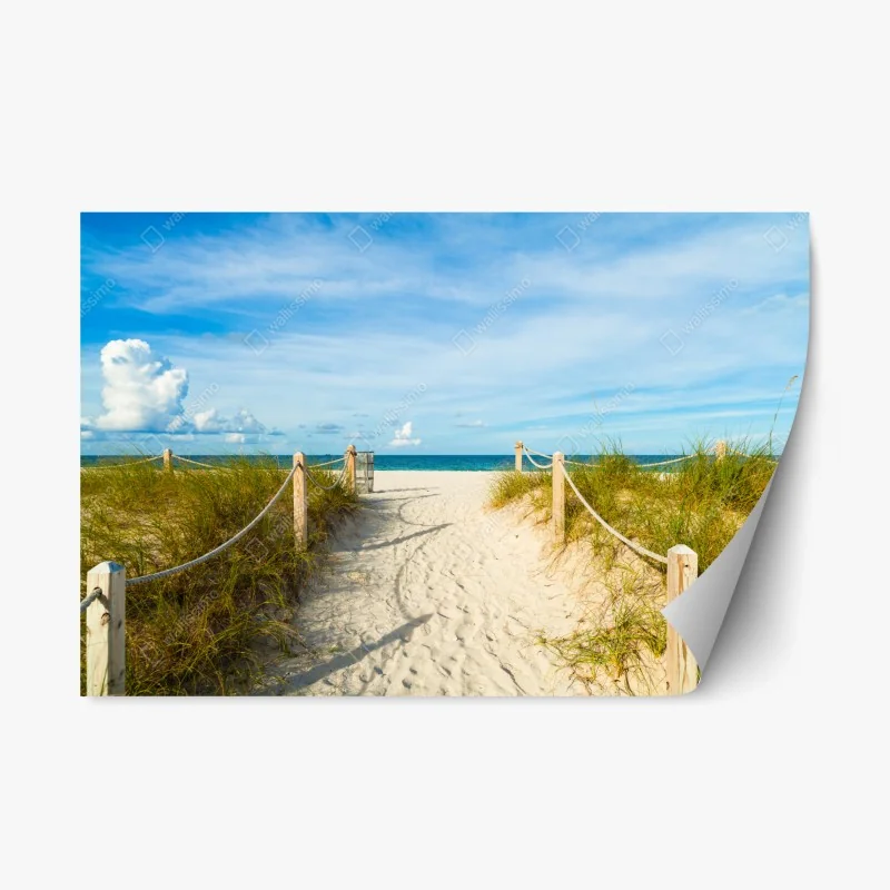 Repositionierbarer Aufkleber weg zum strand in Miami