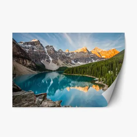 Repositionierbarer Aufkleber alpensee im morgenlicht – Wallnifity®
