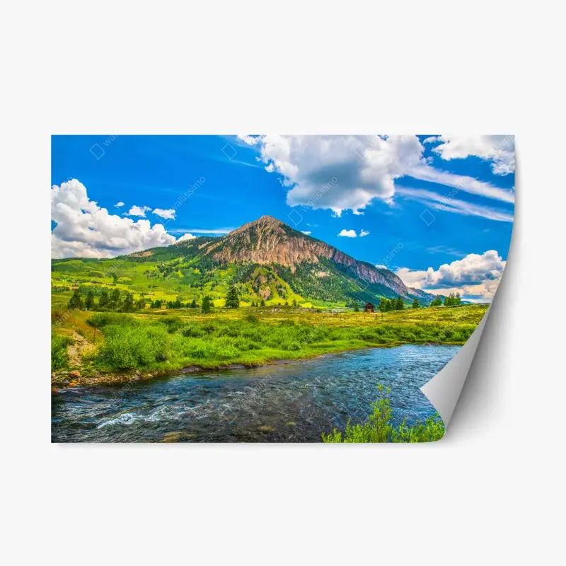 Repositionierbarer Aufkleber sonnige berge von Crested Butte, Colorado