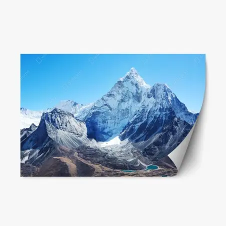 Repositionierbarer Aufkleber majestätischer schneebedeckter berggipfel – Wallnifity®