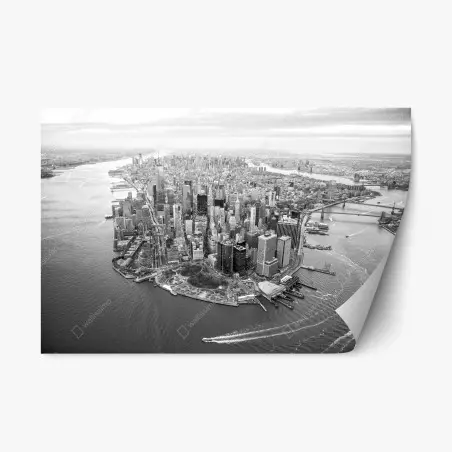 Repositionierbarer Aufkleber Manhattan skyline aus der luft – Wallnifity®