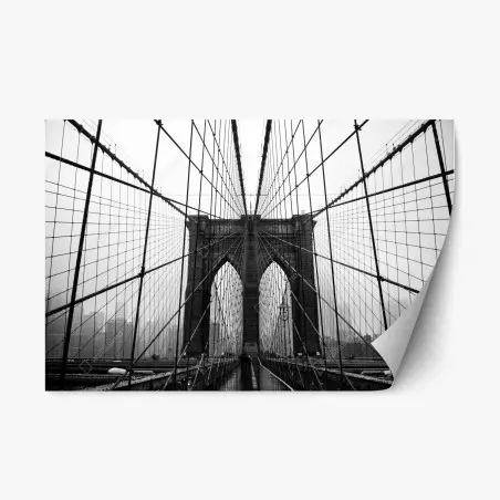 Repositionierbarer Aufkleber Brooklyn Bridge geometrische perspektive – Wallnifity®