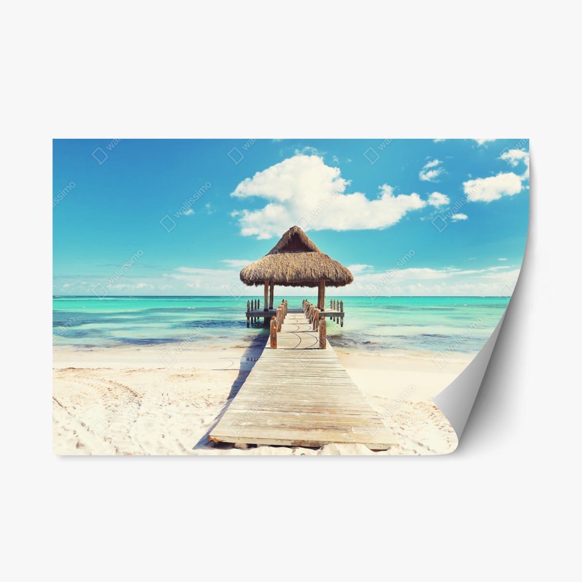 Repositionierbarer Aufkleber tropischer steg in Punta Cana – Wallnifity®