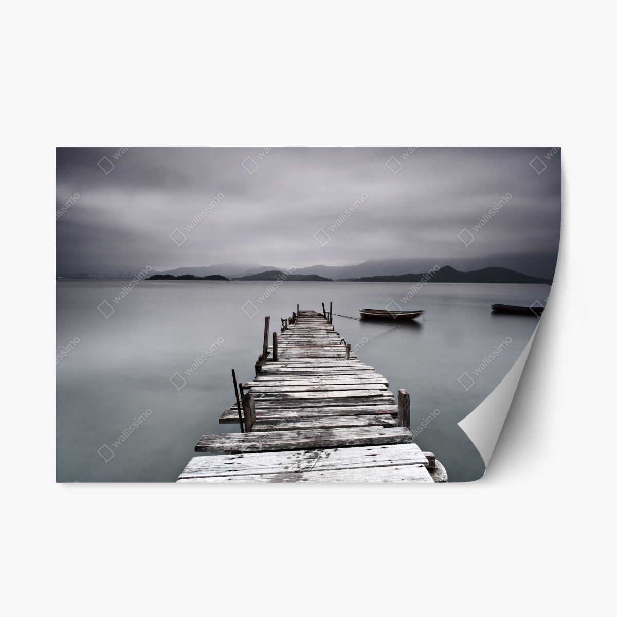 Repositionierbarer Aufkleber ruhige seebrücke über stillem meer – Wallnifity®