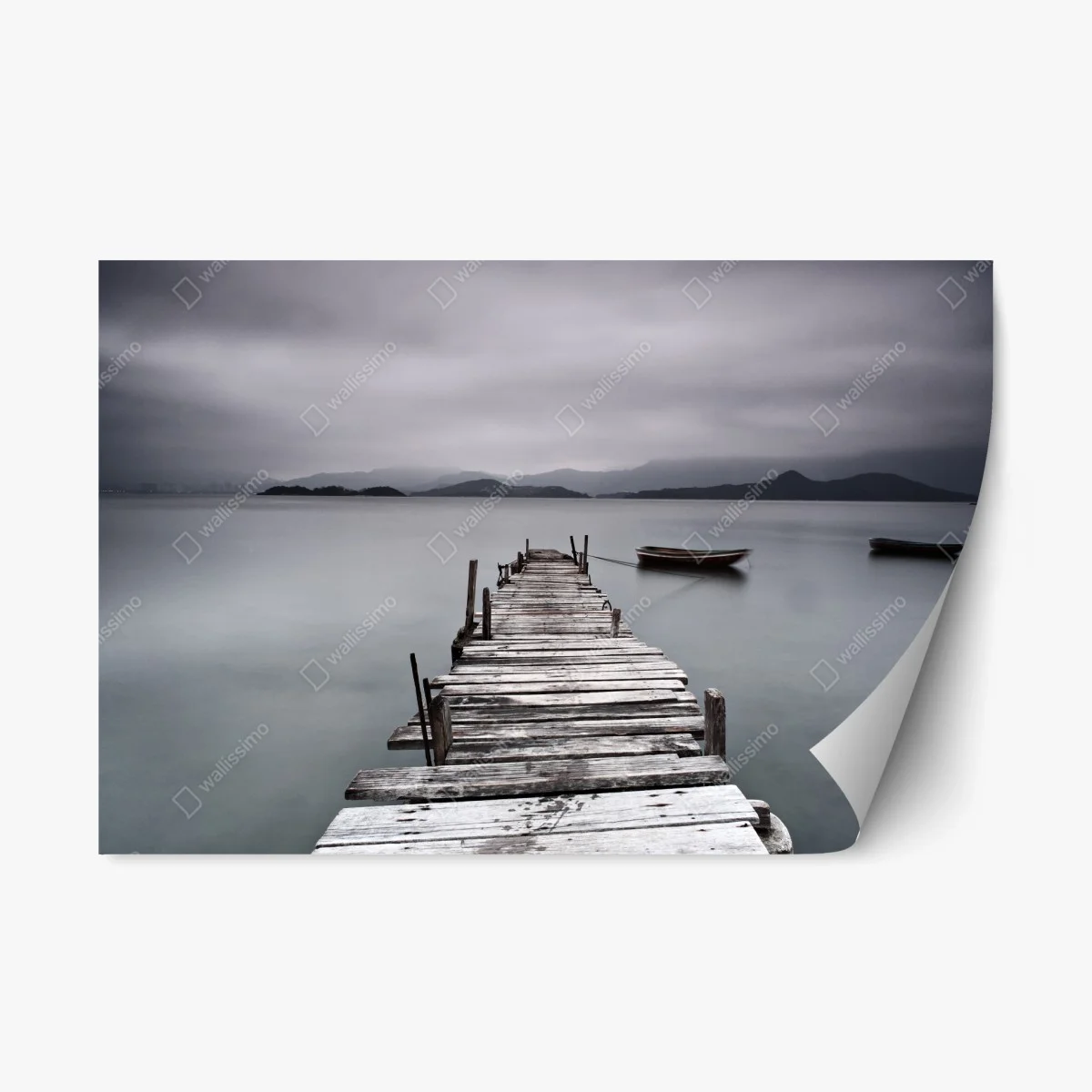Repositionierbarer Aufkleber ruhige seebrücke über stillem meer – Wallnifity® Repositionierbarer Aufkleber ruhige seebrücke über stillem meer – Wallnifity®