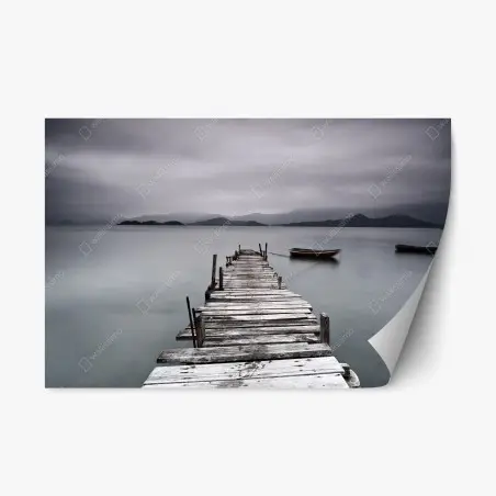 Repositionierbarer Aufkleber ruhige seebrücke über stillem meer – Wallnifity®