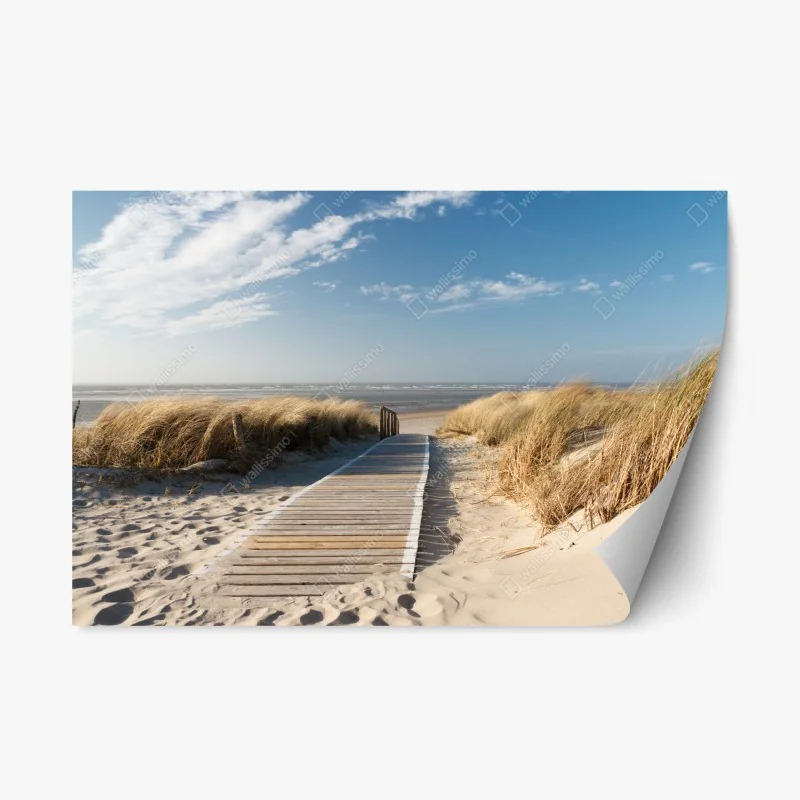 Repositionierbarer Aufkleber holzsteg zum meer – Wallnifity®