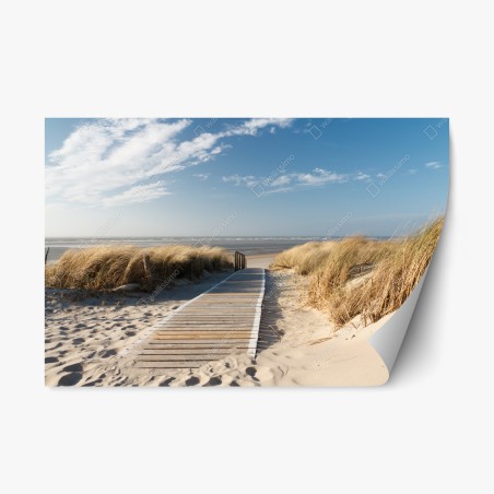 Repositionierbarer Aufkleber holzsteg zum meer – Wallnifity®