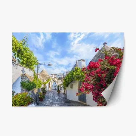 Repositionierbarer Aufkleber Alberobello trulli gasse – Wallnifity®