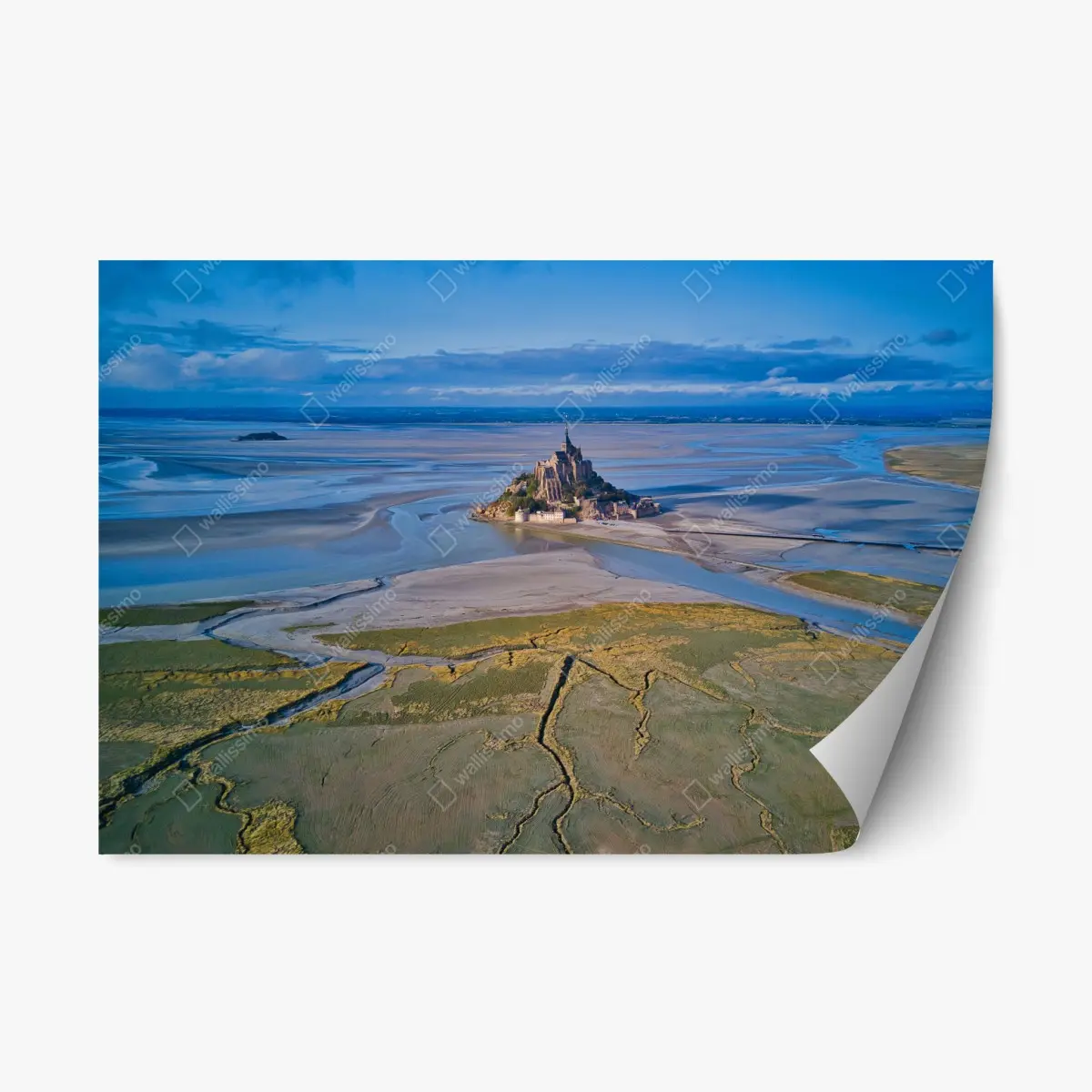 Repositionierbarer Aufkleber Mont Saint-Michel luftaufnahme – Wallnifity®