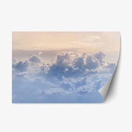 Repositionierbarer Aufkleber sanfte wolken über dem blauen himmel – Wallnifity®