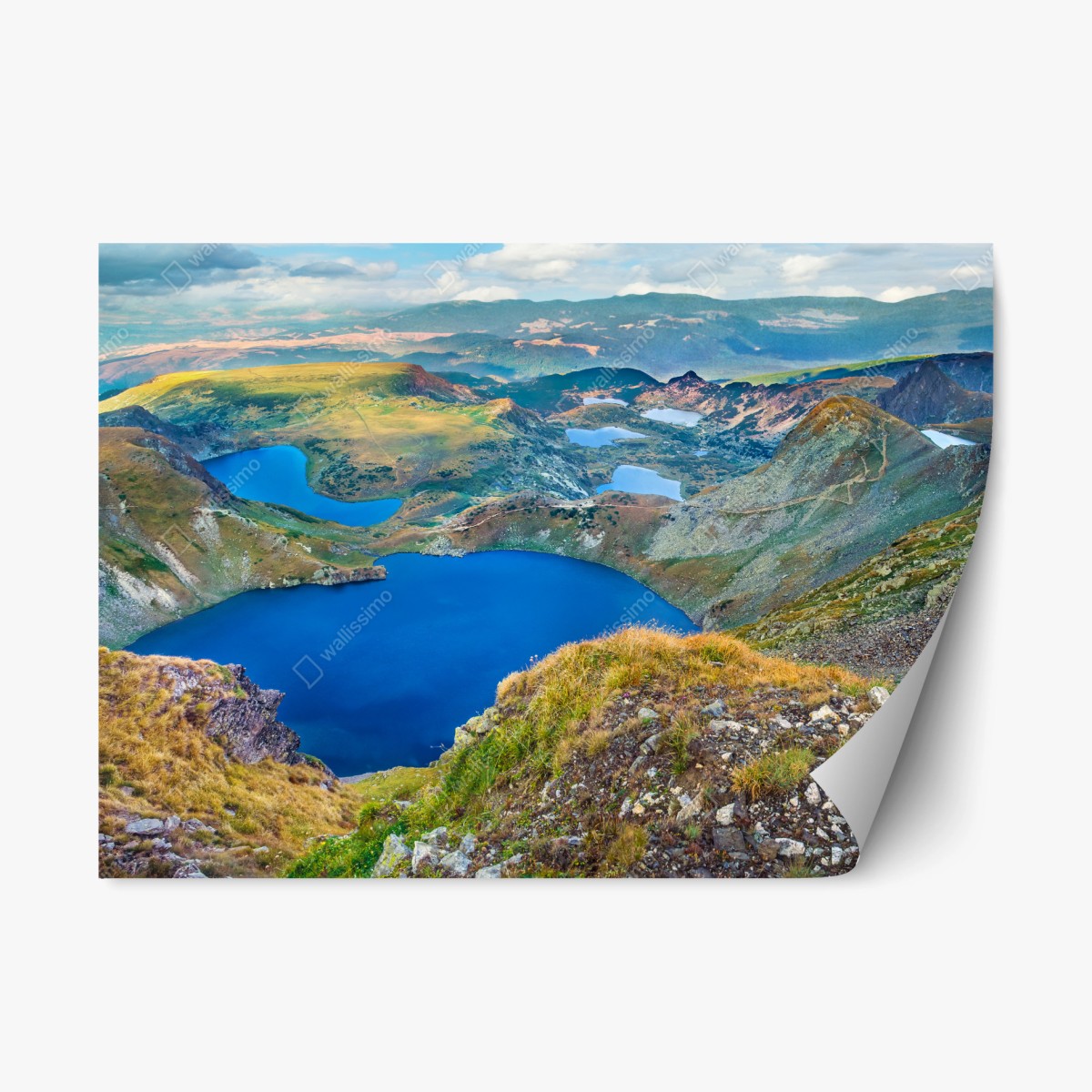 Repositionierbarer Aufkleber alpine blaue seen panorama – Wallnifity®
