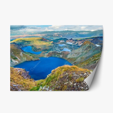 Repositionierbarer Aufkleber alpine blaue seen panorama – Wallnifity®
