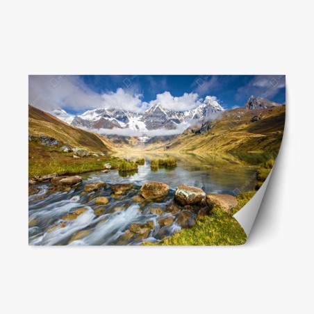 Repositionierbarer Aufkleber majestätischer alpensee – Wallnifity®