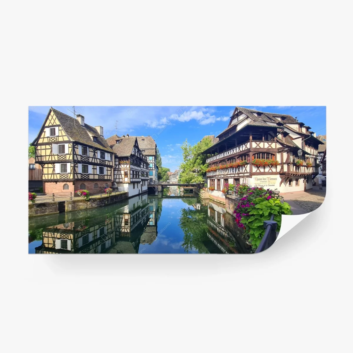 Fototapete malerische fachwerkhäuser am kanal – Wallnifity®