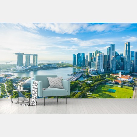 Fototapete Singapur skyline über Marina Bay – Wallnifity®