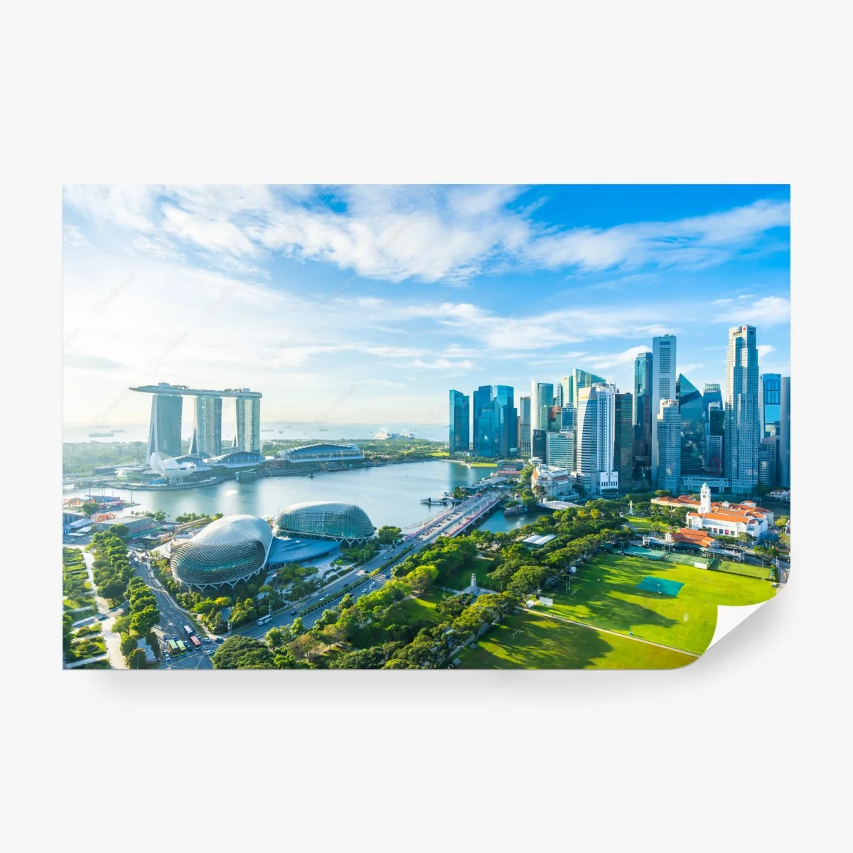 Fototapete Singapur skyline über Marina Bay – Wallnifity® Fototapete Singapur skyline über Marina Bay – Wallnifity®