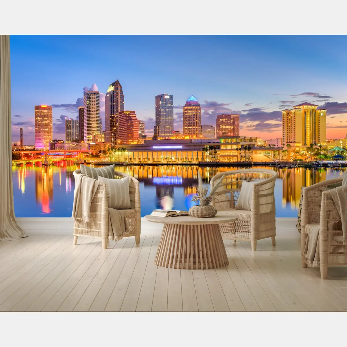 Fototapete Tampa skyline bei dämmerung – Wallnifity®