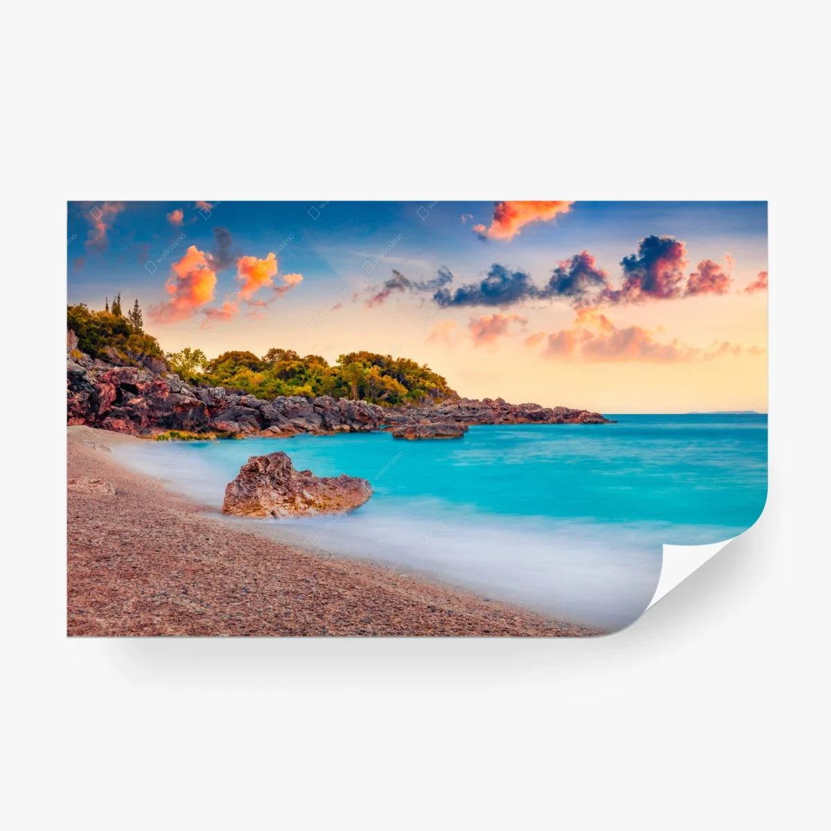 Fototapete wundervoller sonnenaufgang an der Apelistra Beach, Himare – Wallnifity® Fototapete wundervoller sonnenaufgang an der Apelistra Beach, Himare – Wallnifity®