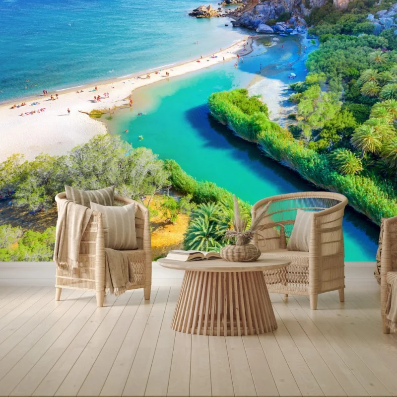 Fototapete türkise lagune am strand – Wallnifity®