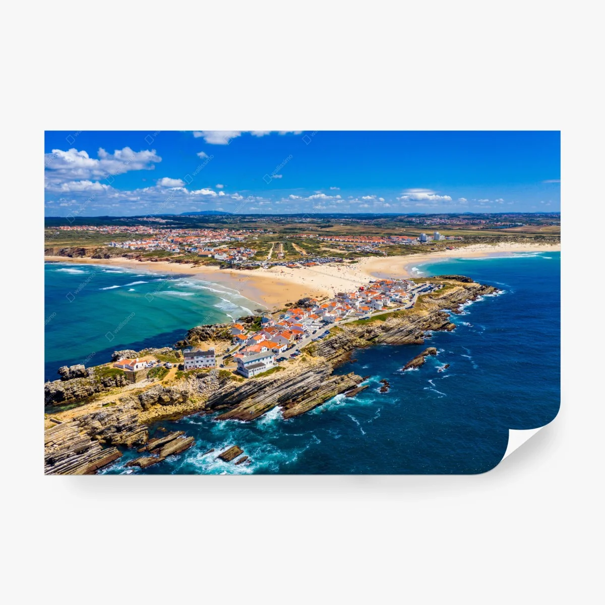 Fototapete Baleal luftaufnahme der küste – Wallnifity® Fototapete Baleal luftaufnahme der küste – Wallnifity®