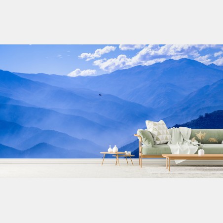 Fototapete ruhige blaue bergschichten – Wallnifity®