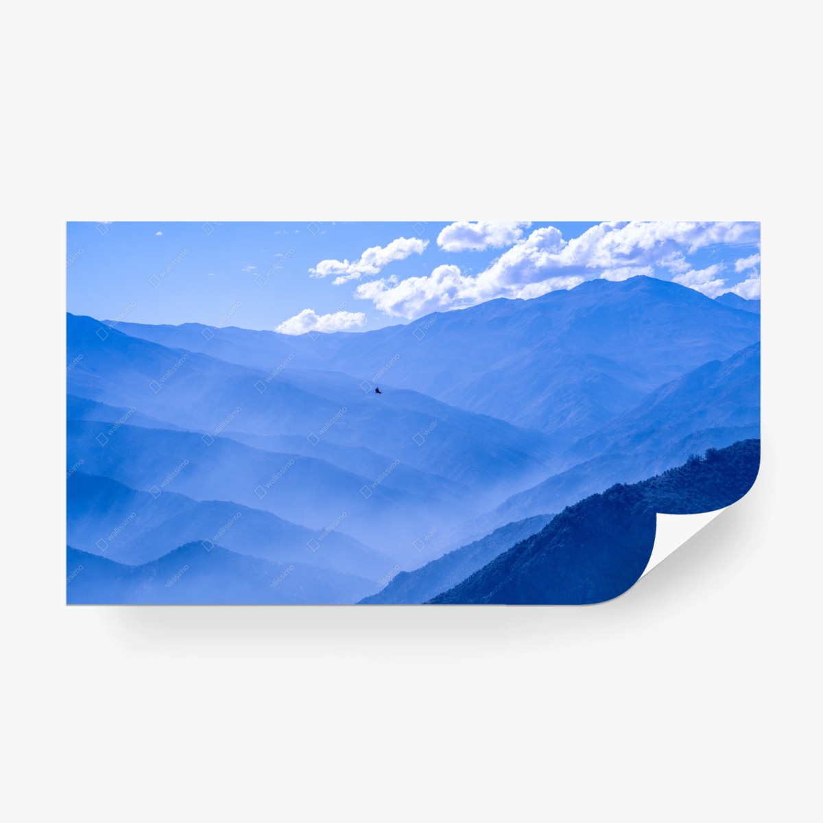 Fototapete ruhige blaue bergschichten – Wallnifity®