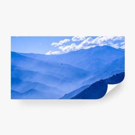 Fototapete ruhige blaue bergschichten – Wallnifity®