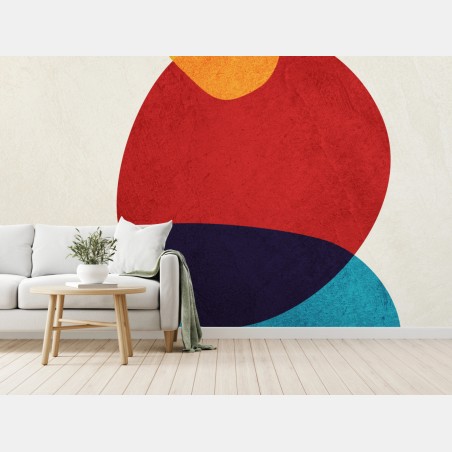 Fototapete bunte abstrakte geschichtete formen – Wallnifity®