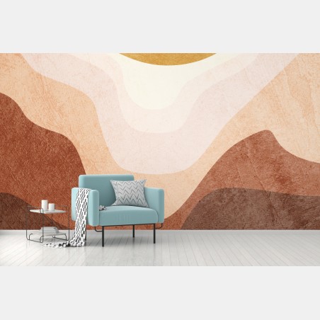 Fototapete goldene sonne über terrakottahügeln – Wallnifity®