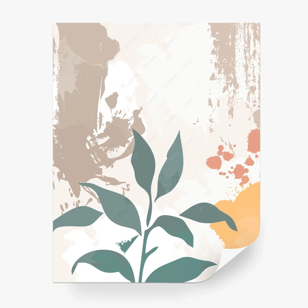 Fototapete weiche pastell botanische blätter – Wallnifity®