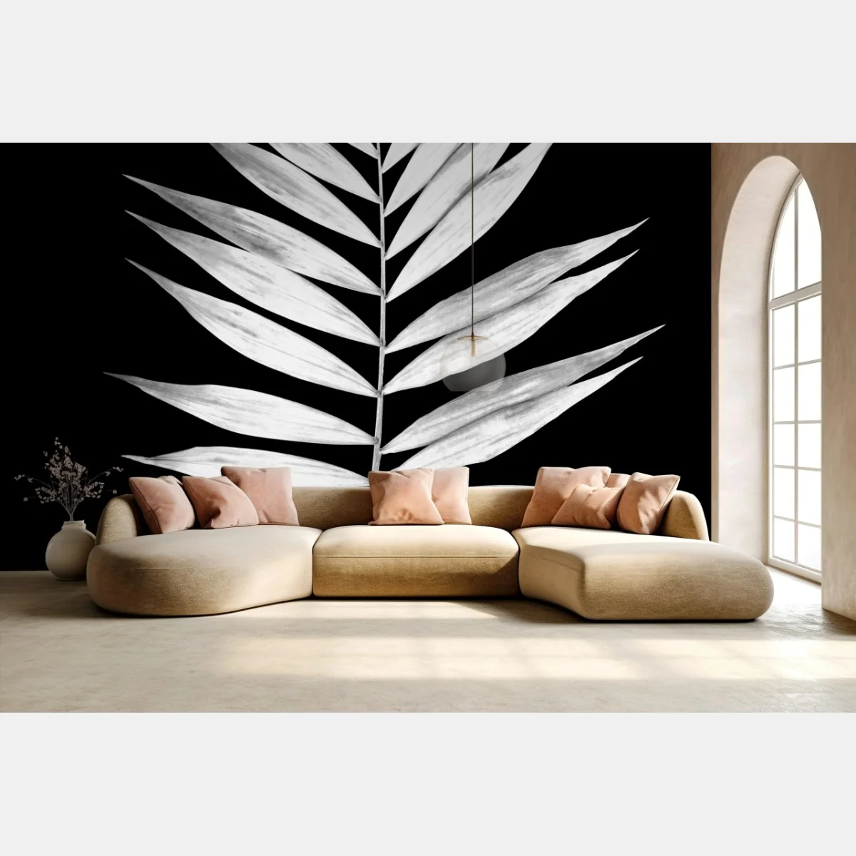 Fototapete monochromes palmblatt – Wallnifity® Fototapete monochromes palmblatt – Wallnifity®