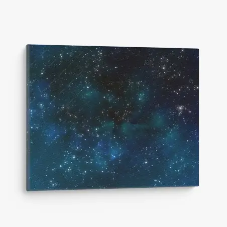 Leinwandbild blaue nebelwolke mit sternen – Wallnifity®