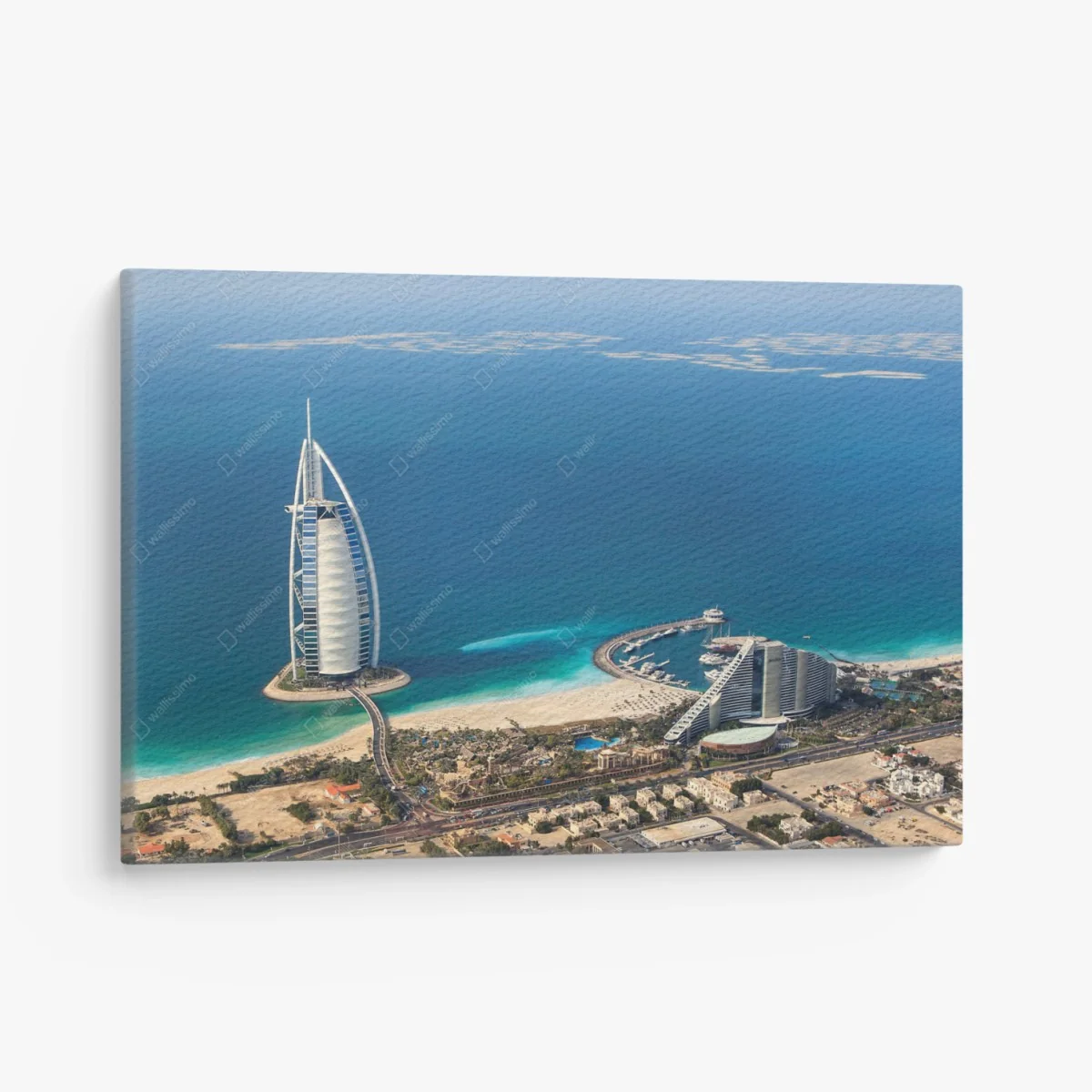 Leinwandbild Dubai Burj Al Arab über türkisfarbenem meer – Wallnifity® Leinwandbild Dubai Burj Al Arab über türkisfarbenem meer – Wallnifity®