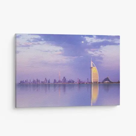 Leinwandbild Dubai skyline bei dämmerung – Wallnifity®