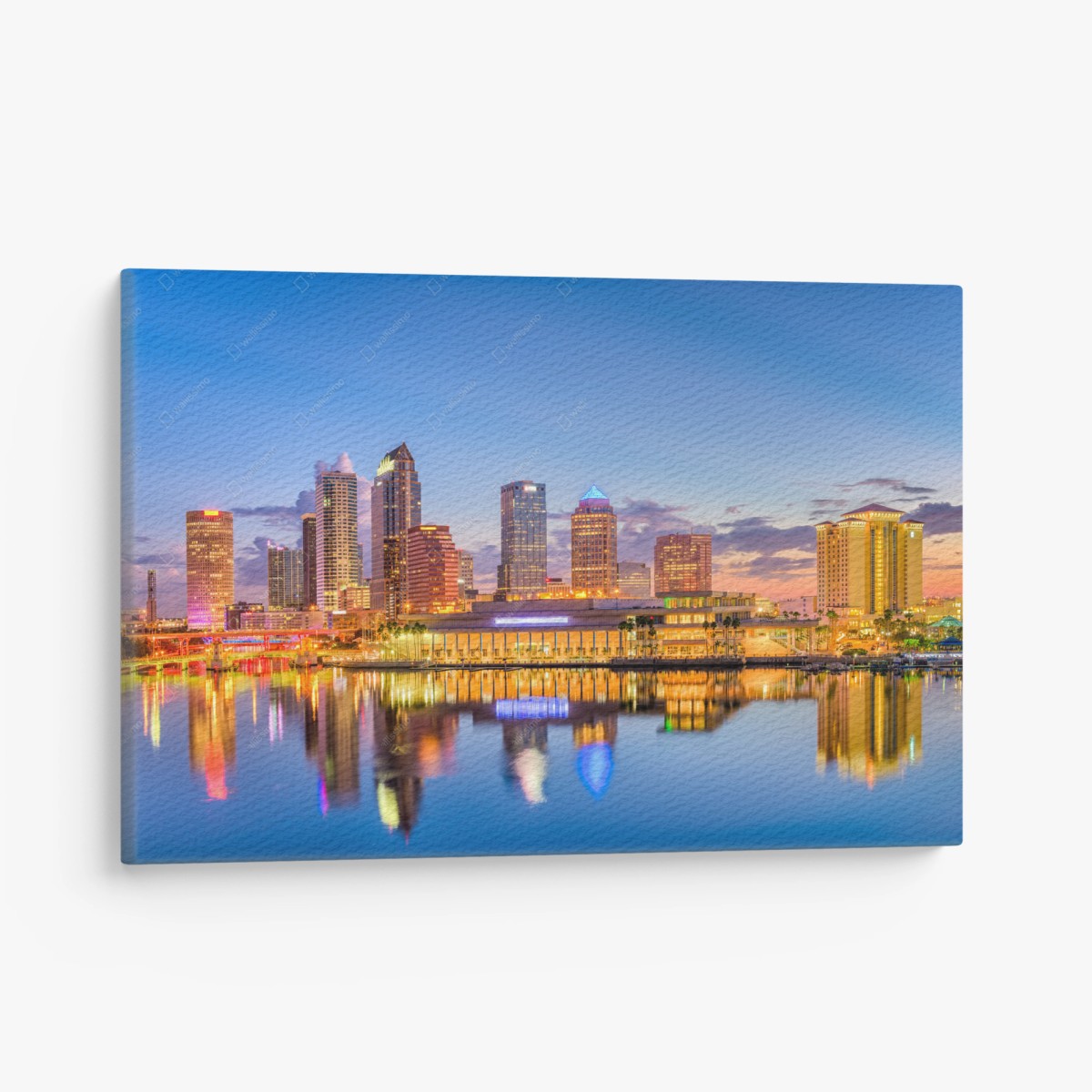 Leinwandbild Tampa skyline bei dämmerung – Wallnifity®
