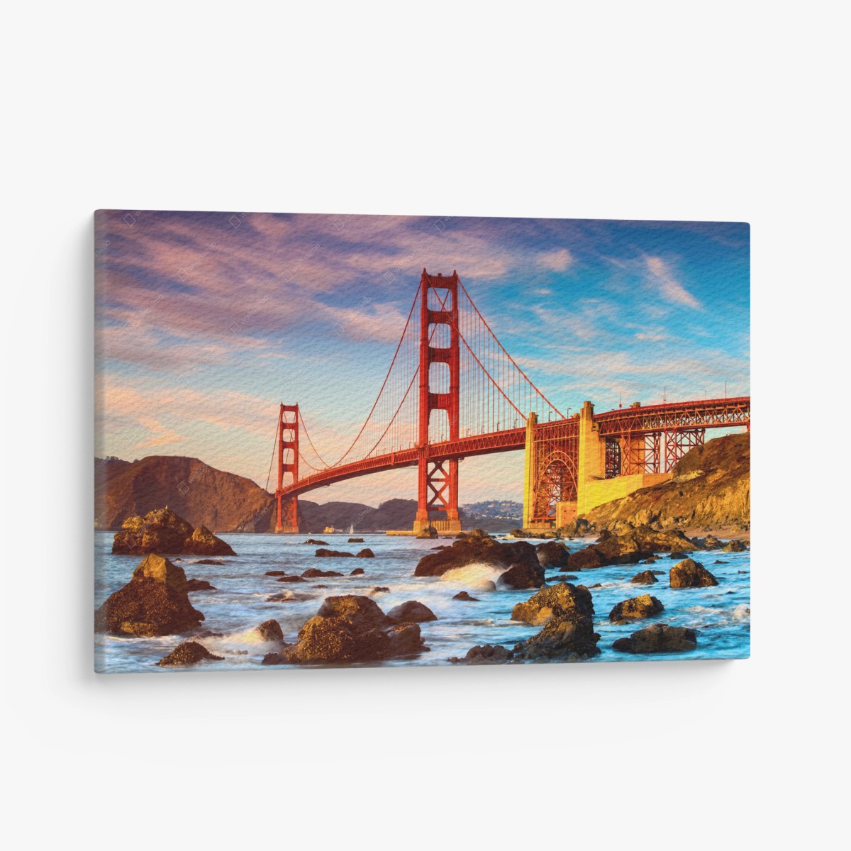 Leinwandbild Golden Gate Bridge bei sonnenuntergang – Wallnifity®