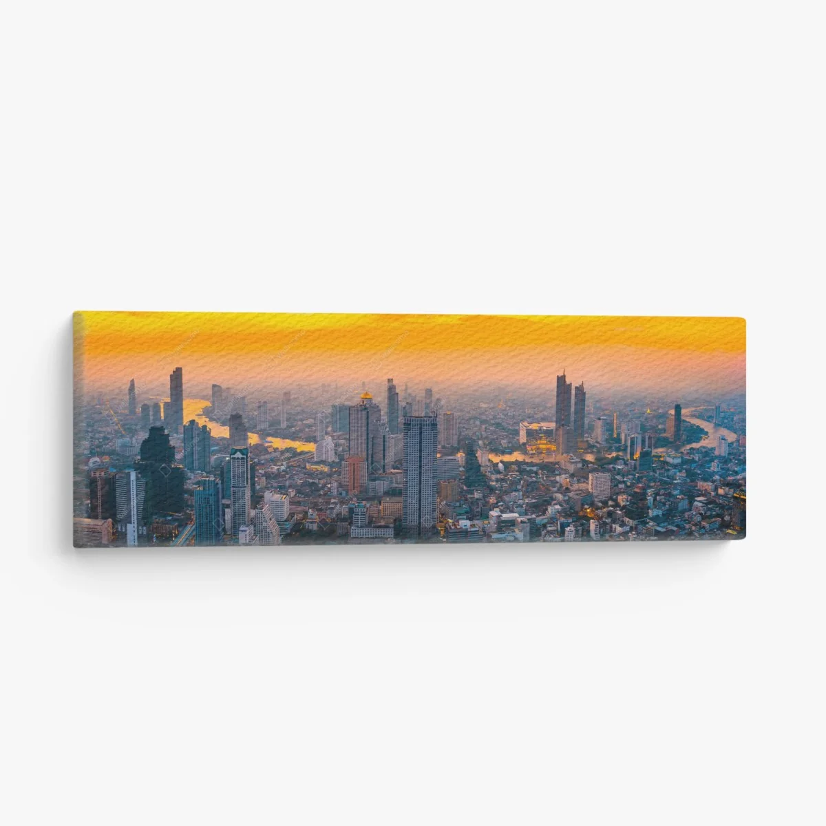 Leinwandbild goldene stadtsilhouette bei sonnenuntergang – Wallnifity® Leinwandbild goldene stadtsilhouette bei sonnenuntergang – Wallnifity®
