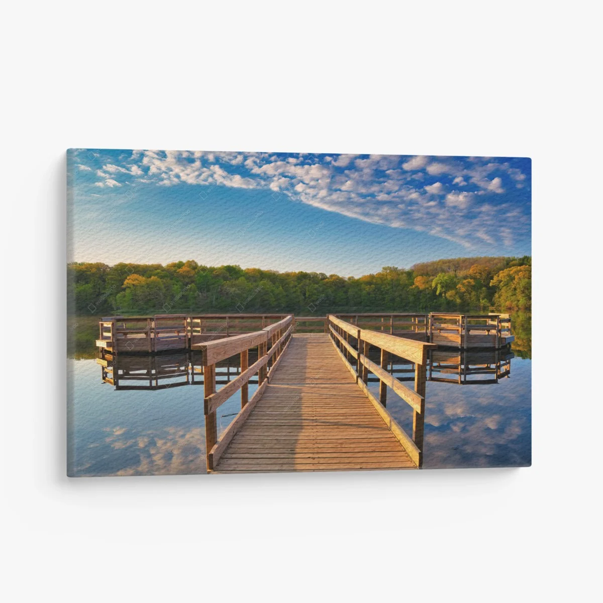 Leinwandbild ruhiger steg am see bei sonnenaufgang – Wallnifity® Leinwandbild ruhiger steg am see bei sonnenaufgang – Wallnifity®