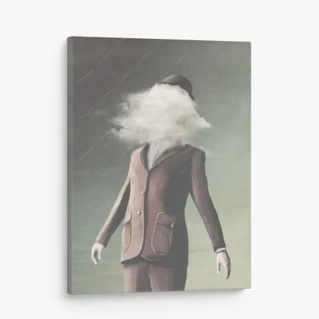 Leinwandbild mann mit wolkenkopf – Wallnifity®