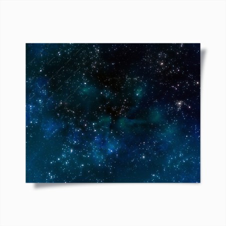 Poster blaue nebelwolke mit sternen – Wallnifity®