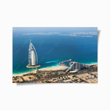 Poster Dubai Burj Al Arab über türkisfarbenem meer – Wallnifity®