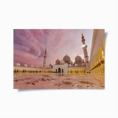 Poster ruhiger sonnenuntergang an der moschee Sheikh Zayed – Wallnifity®