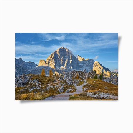 Poster majestätische berglandschaft im goldenen licht – Wallnifity®