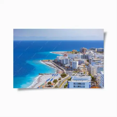Poster Elli strand, Rhodos küstenpanorama – Wallnifity®