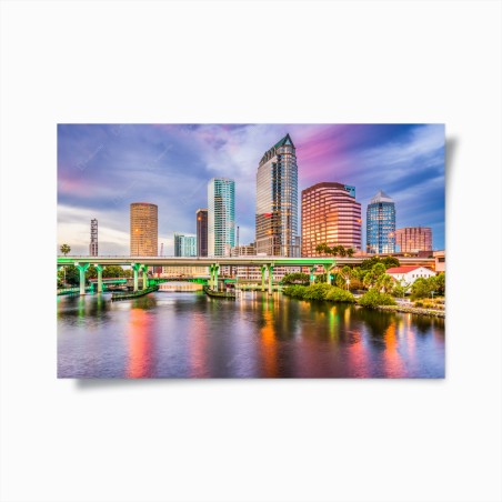 Poster Tampa skyline über dem Hillsborough River – Wallnifity®