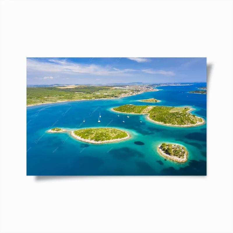 Poster türkisfarbene inseln luftaufnahme meereslandschaft