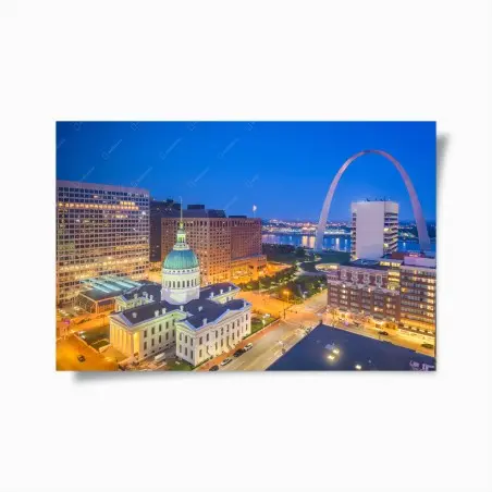 Poster St. Louis skyline bei dämmerung – Wallnifity®