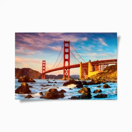 Poster Golden Gate Bridge bei sonnenuntergang – Wallnifity®